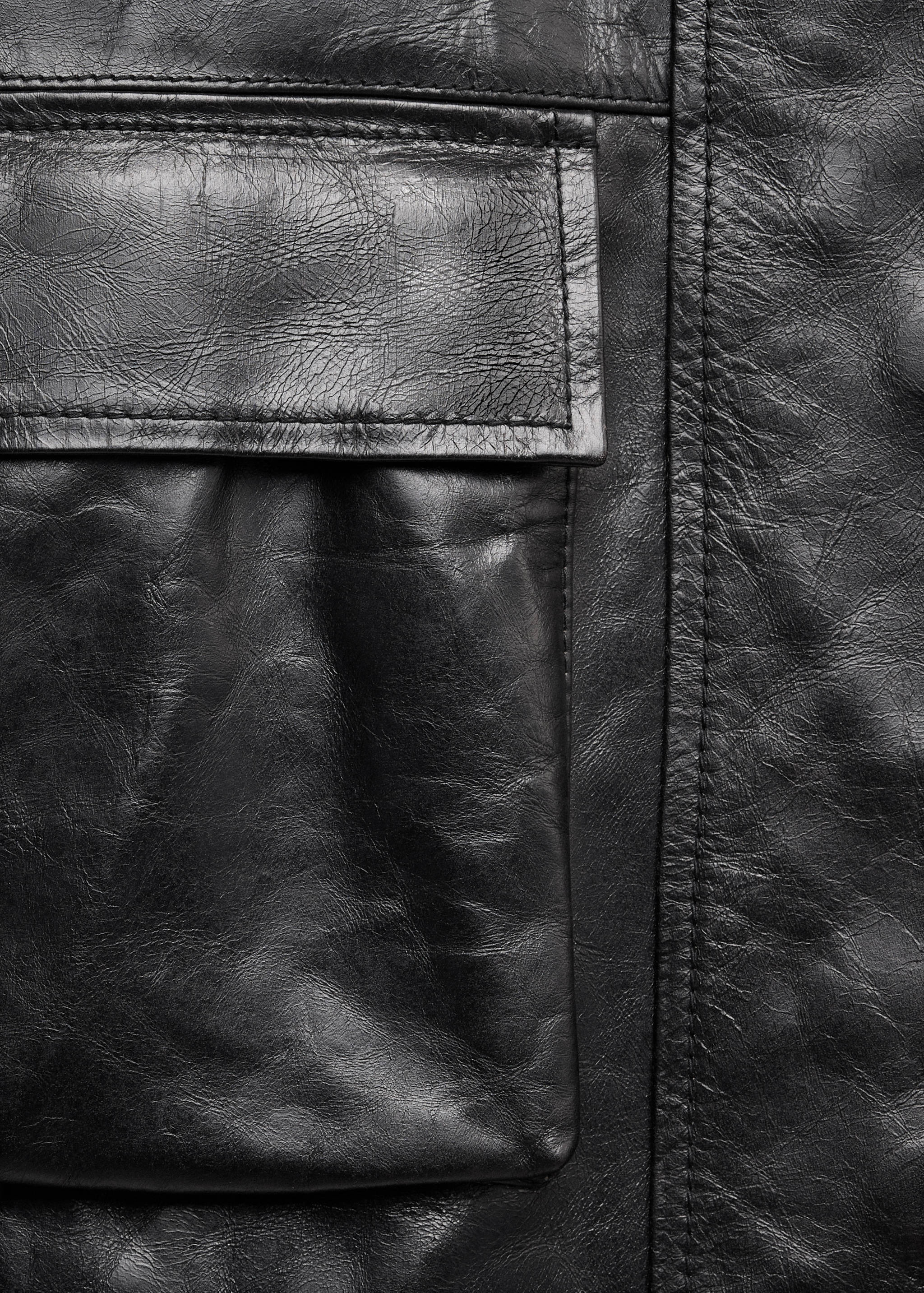 Parka en cuir poches - Détail de l'article 0