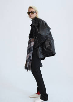 Oversized faux-fur parka with pockets — Black 14