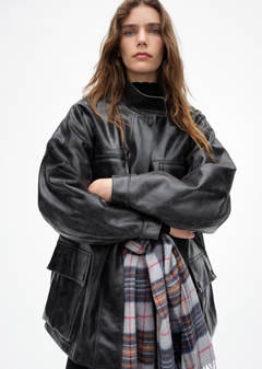 Oversized faux-fur parka with pockets — Black 16