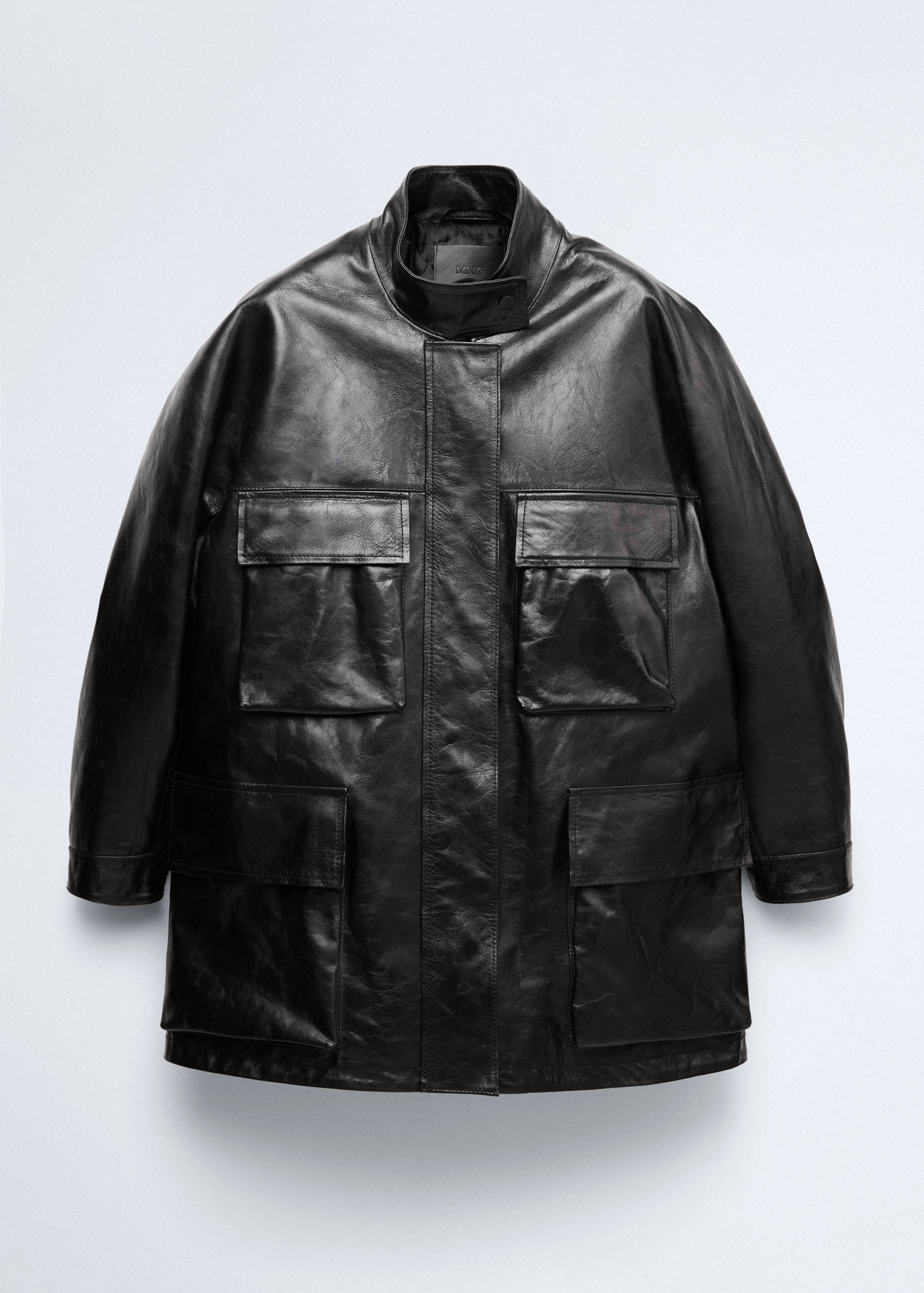 Parka en cuir poches - Article sans modèle