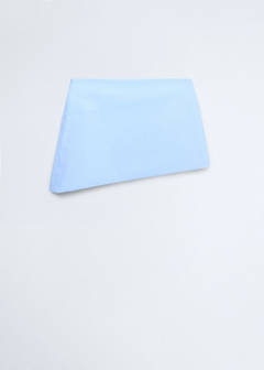 Poplin skirt with asymmetrical hem — Sky Blue 5