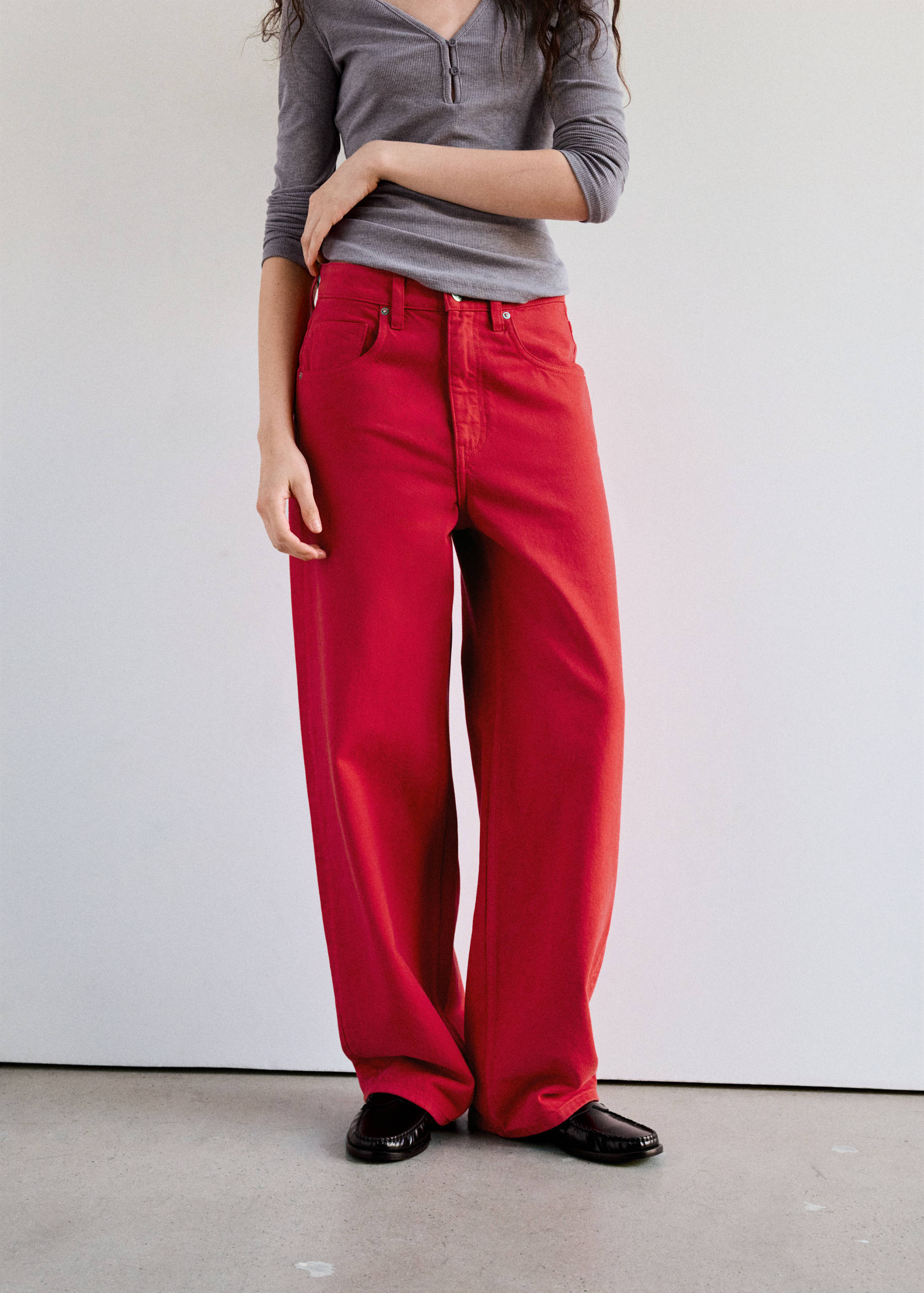 Straight cotton jeans - Medium plane