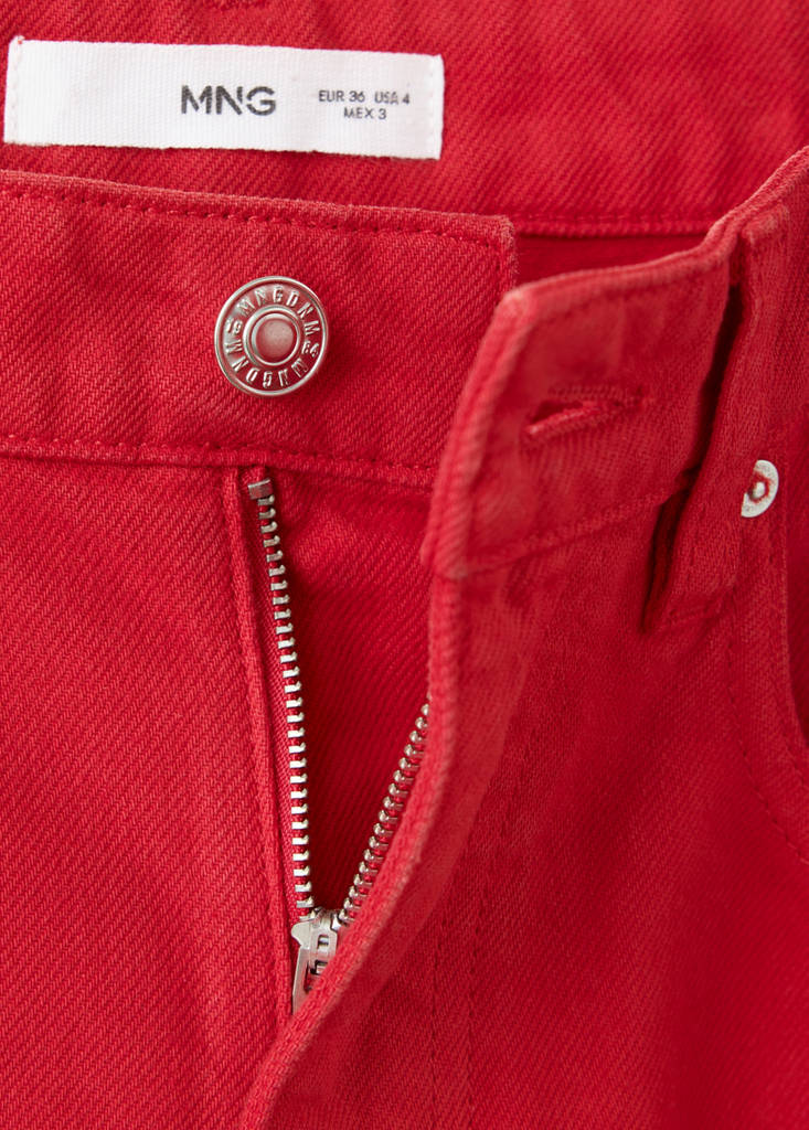 Straight cotton jeans — Red