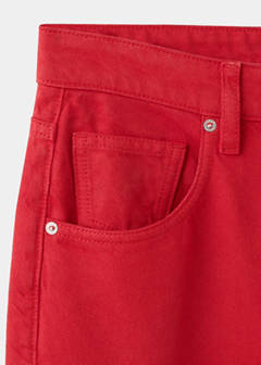 Straight cotton jeans — Red 7