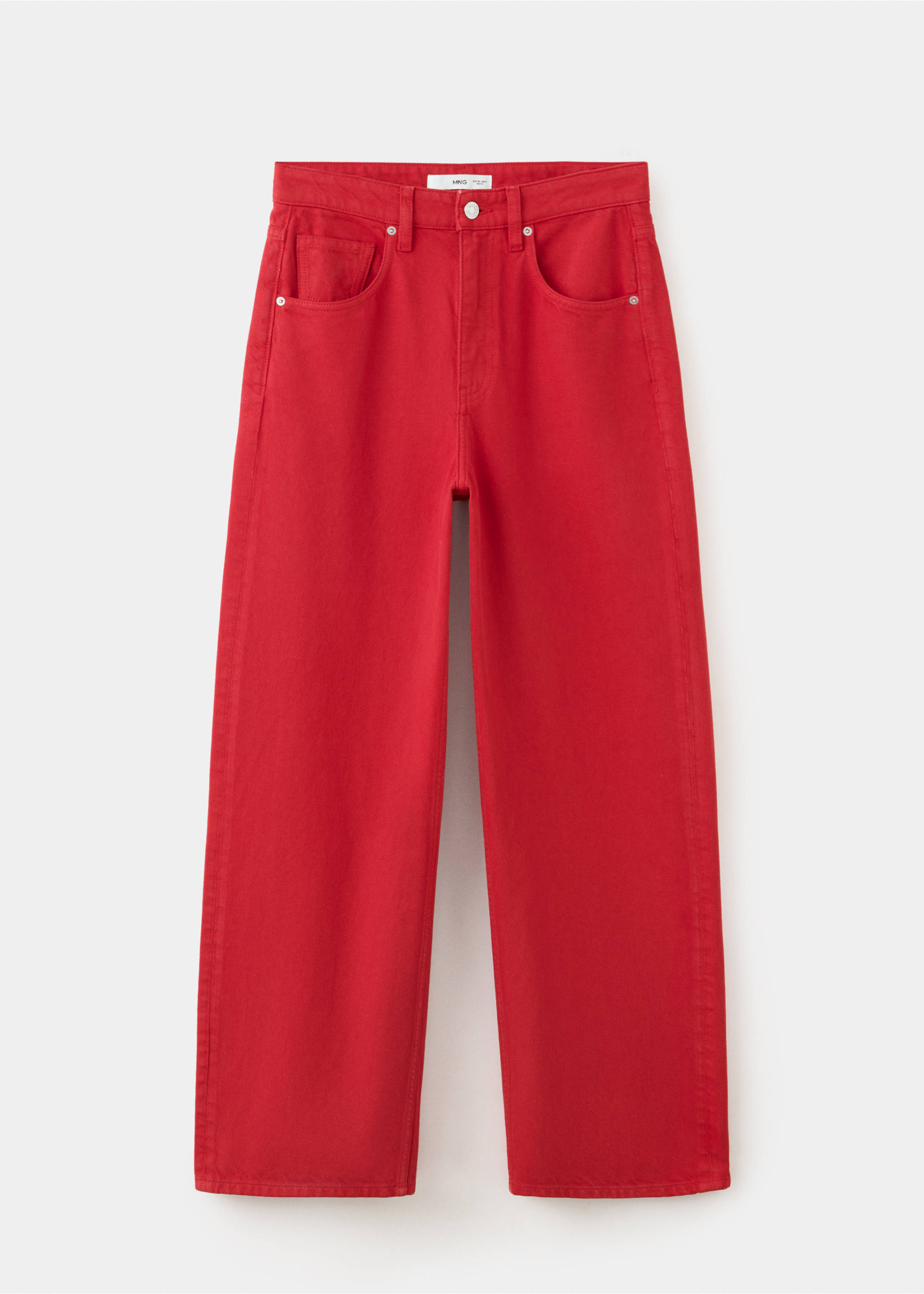 Straight cotton jeans - Article without model, Red. Ref: 37096367-00.