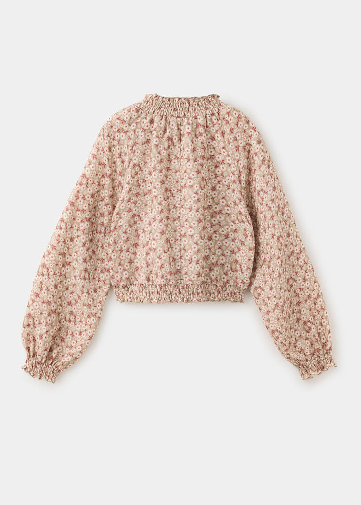 Floral print blouse — Beige