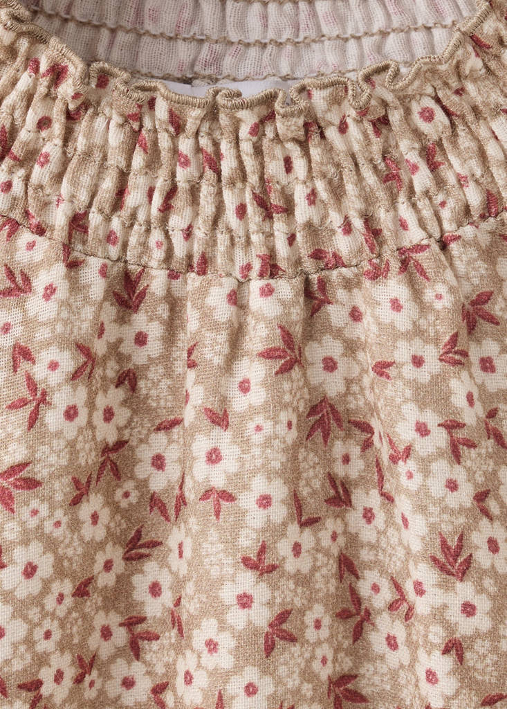 Floral print blouse — Beige