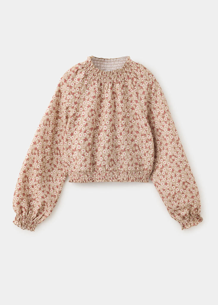 Floral print blouse — Beige