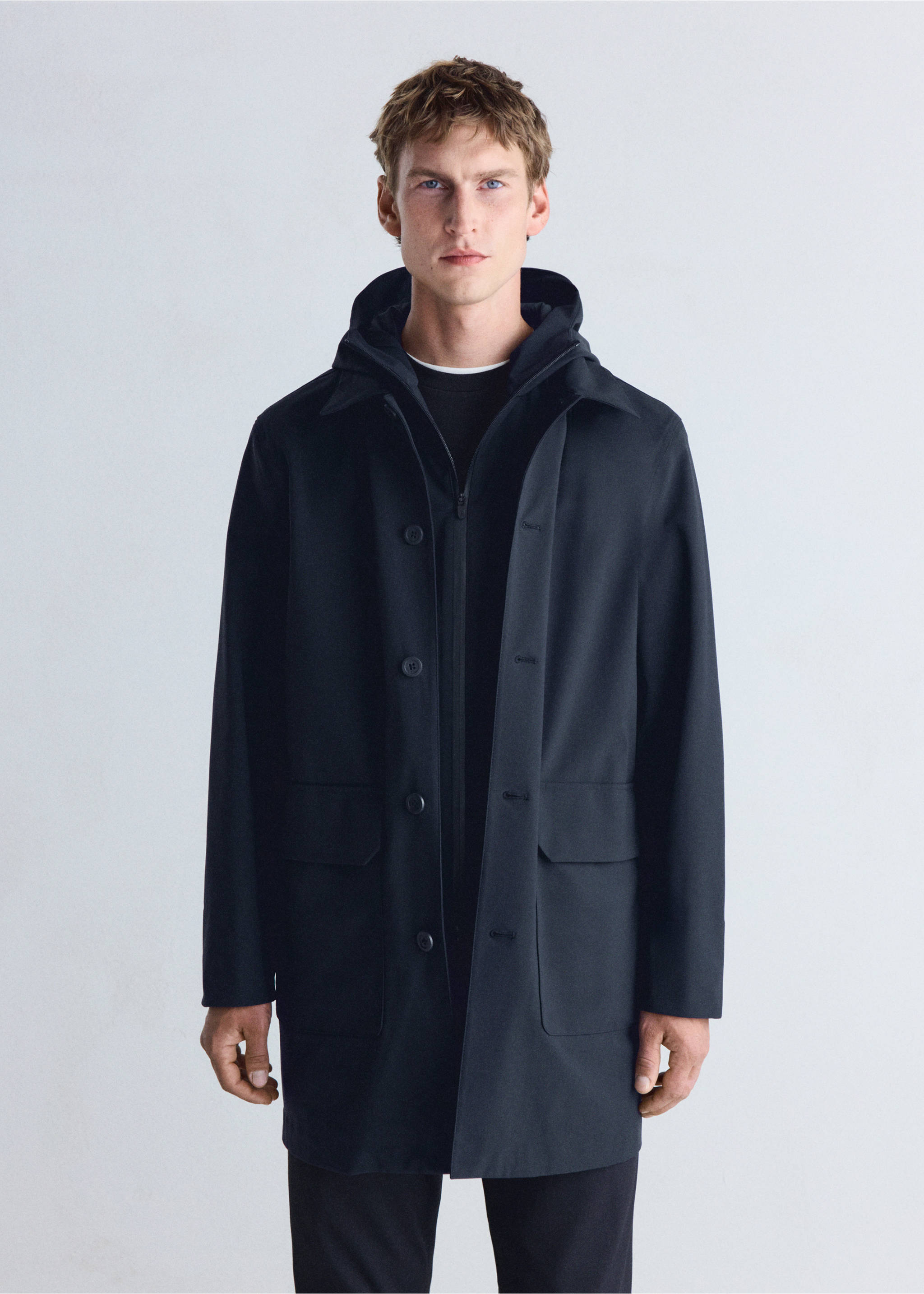 Thermolite® waterproof parka with pockets - Medium plane, Night Blue. Ref: 37096721-00.