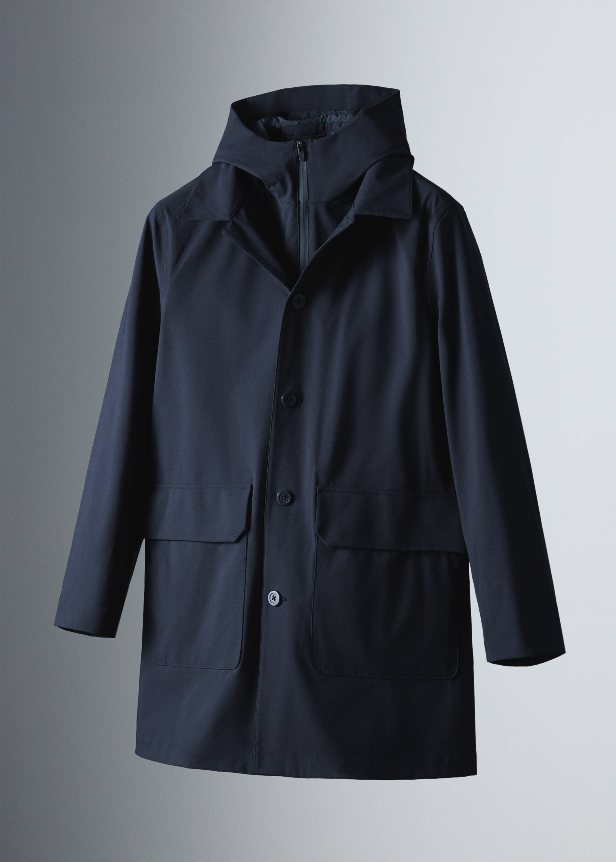 Thermolite® waterproof parka with pockets - Details of the article 5, Night Blue. Ref: 37096721-00.