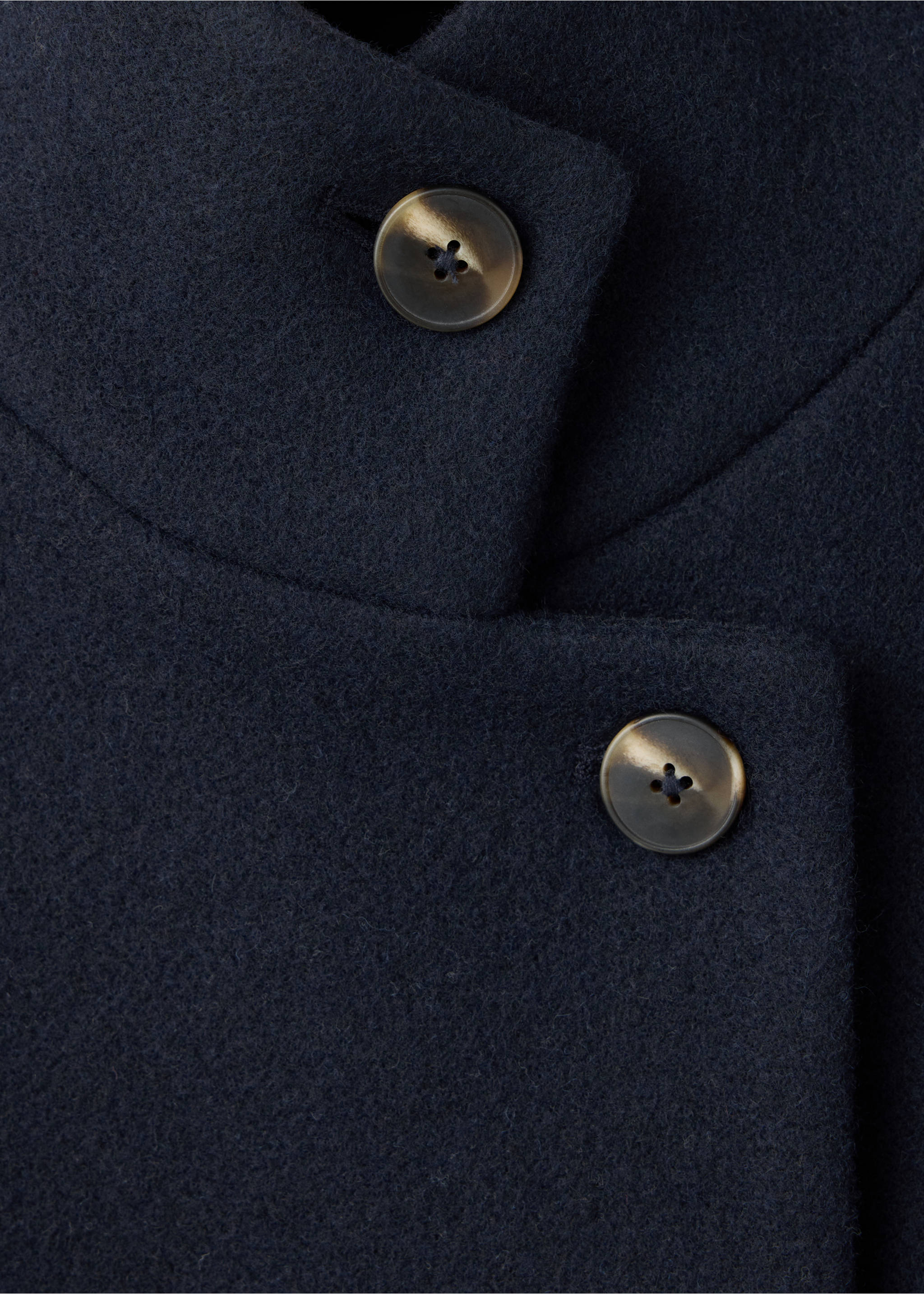 Long cloth coat - Details of the article 8, Navy. Ref: 37096724-00.