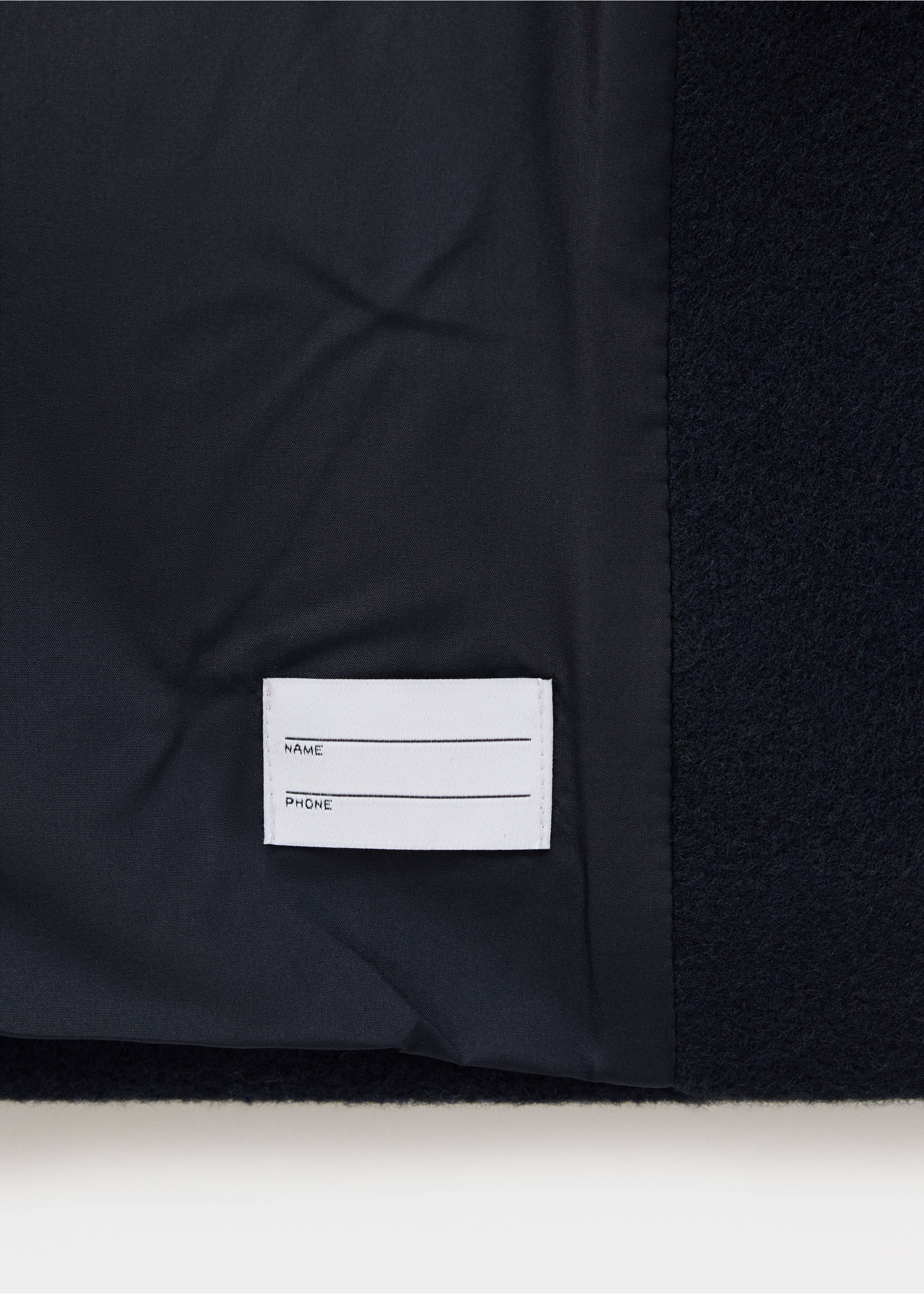 Long cloth coat - Details of the article 0, Navy. Ref: 37096724-00.