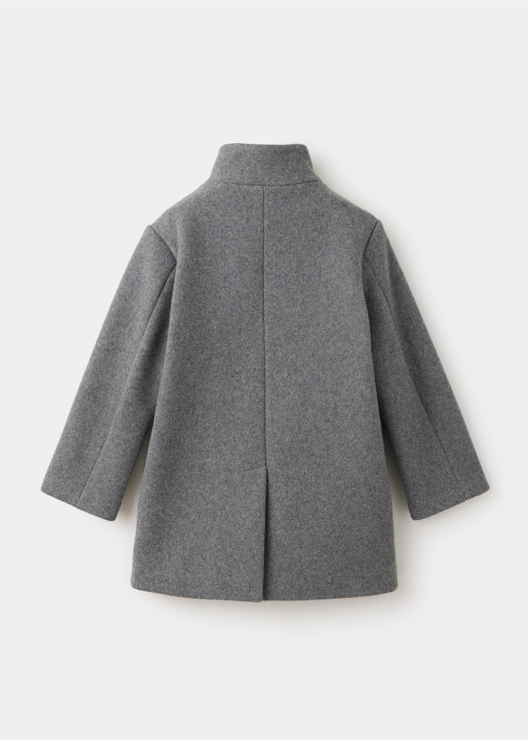 Long cloth coat - Reverse of the article, Medium Heather Grey. Ref: 37096724-00.