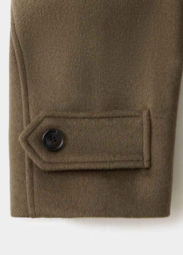 High-neck zip-up jacket — Medium Brown
