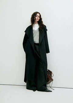 Handmade wool coat with belt — Black 2