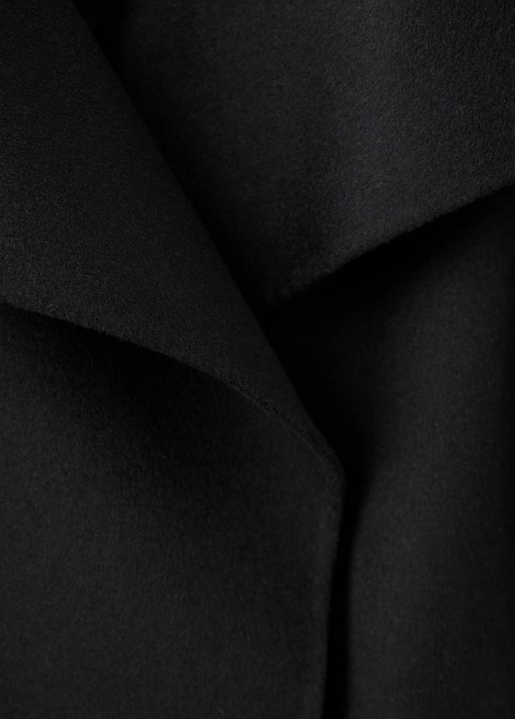 Handmade wool coat with belt — Black