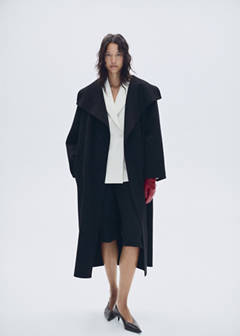 Handmade wool coat with belt — Black 12