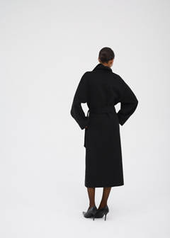 Handmade wool coat with belt — Black 18