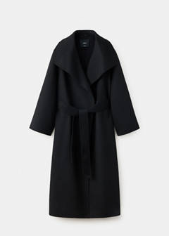 Handmade wool coat with belt — Black 8