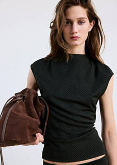 Top with gathered side detail — Green 1