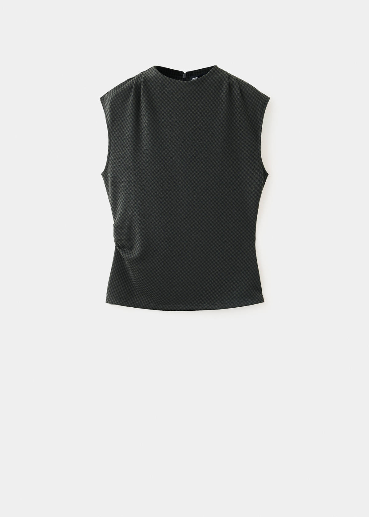 Top with gathered side detail — Green