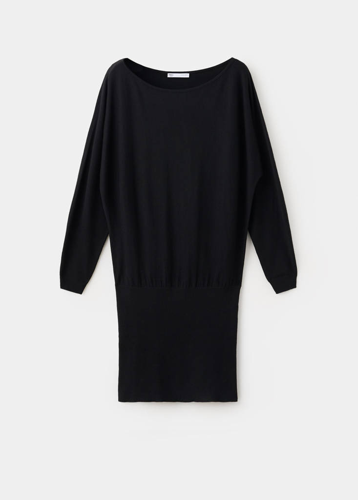 Short knitted dress — Black