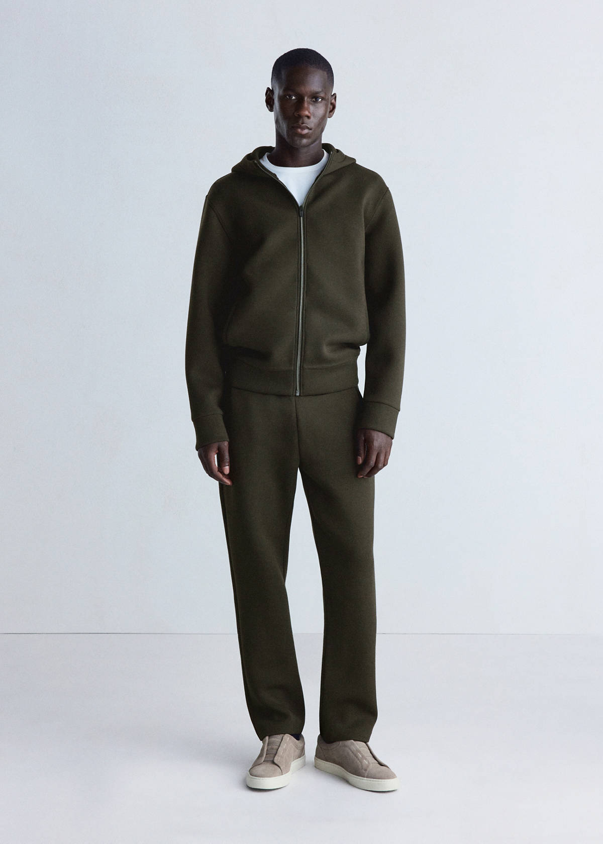 Thermolite® neoprene-effect sweatshirt — Khaki