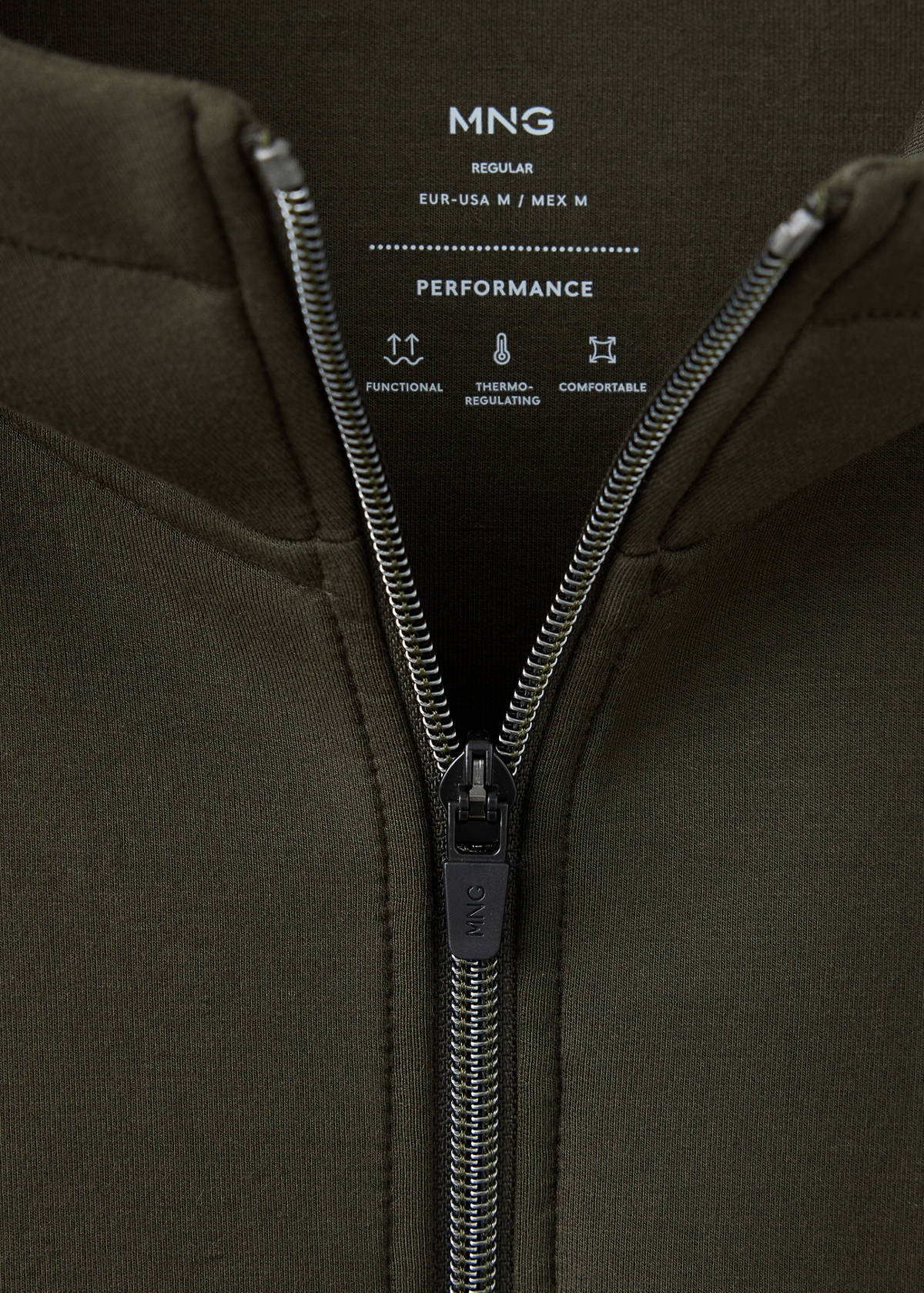 Thermolite® neoprene-effect sweatshirt — Khaki