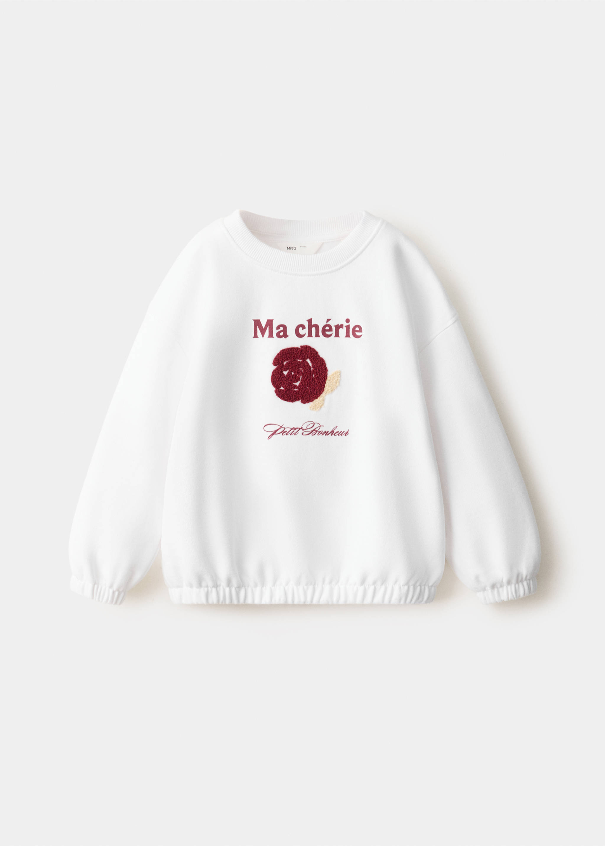 Printed sweatshirt with shirred hem - Article without model, Off White. Ref: 37096739-00.