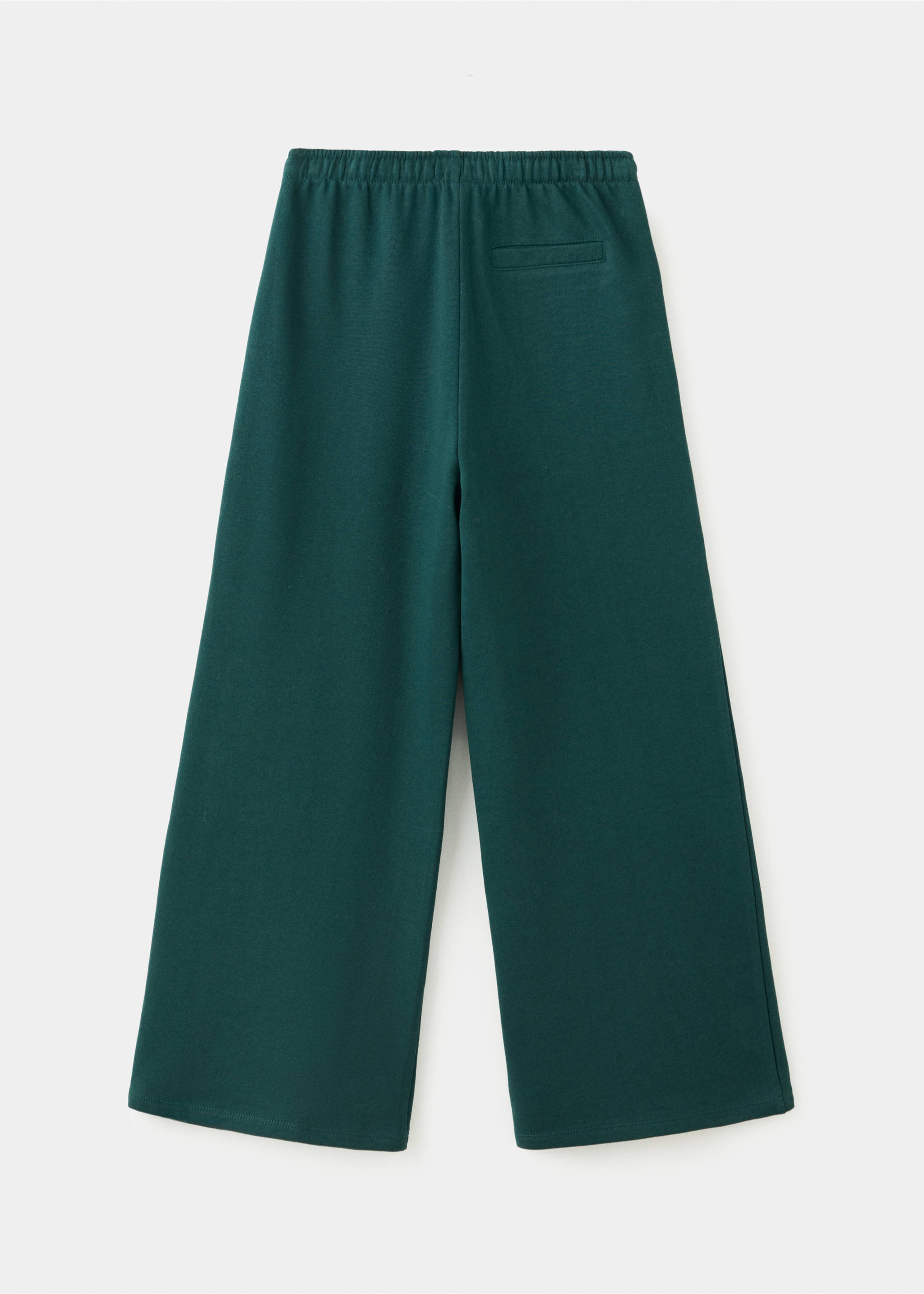 Jogger wide leg en coton - Verso de l’article, Vert foncé. Ref: 37096742-00.