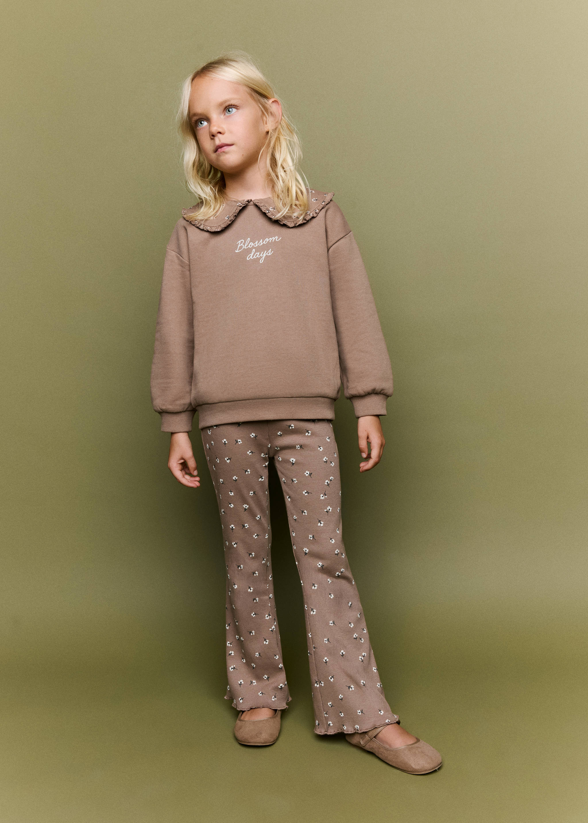 Printed ribbed leggings - General plane
