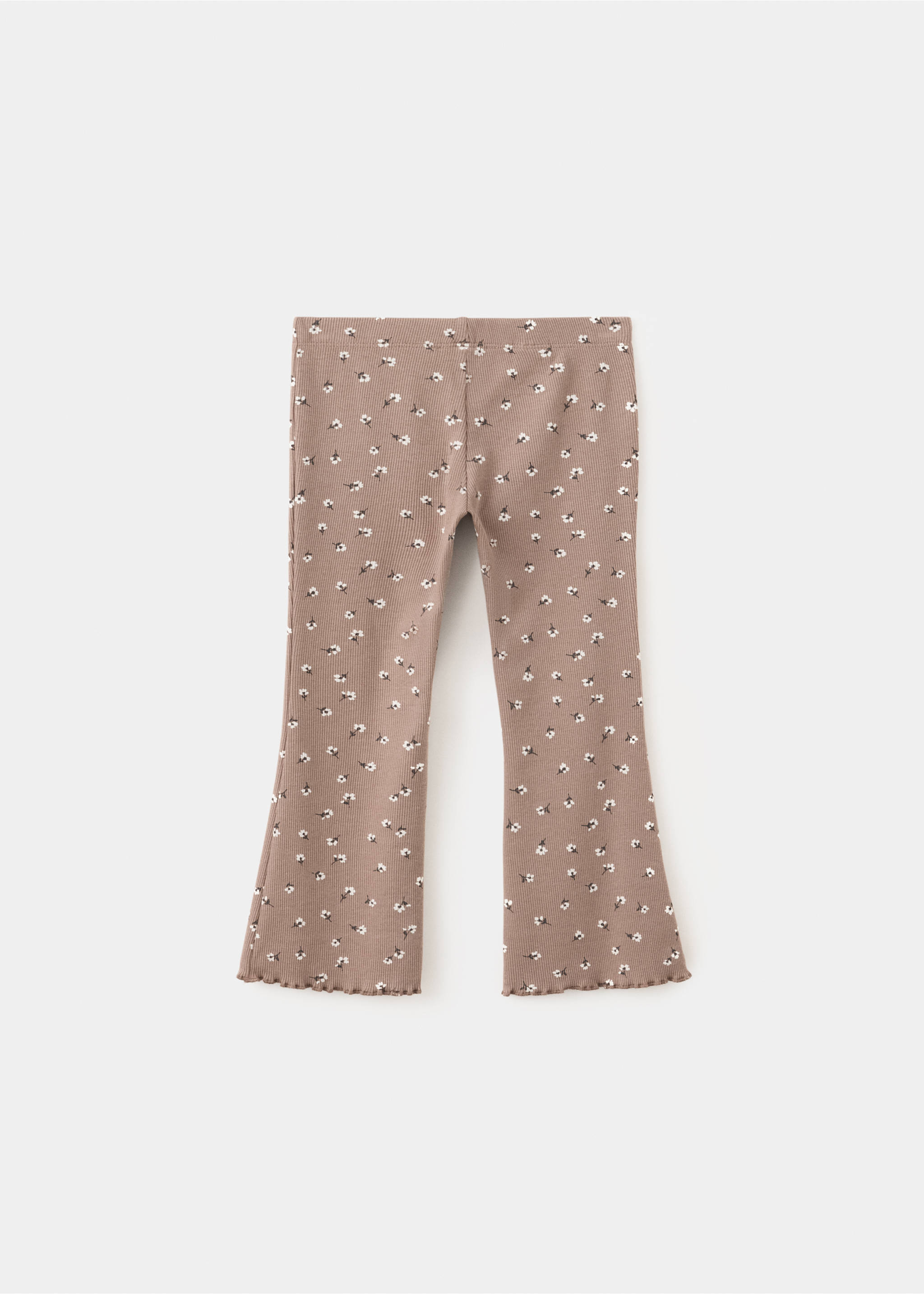 Printed ribbed leggings - Reverse of the article, Brown. Ref: 37096743-00.