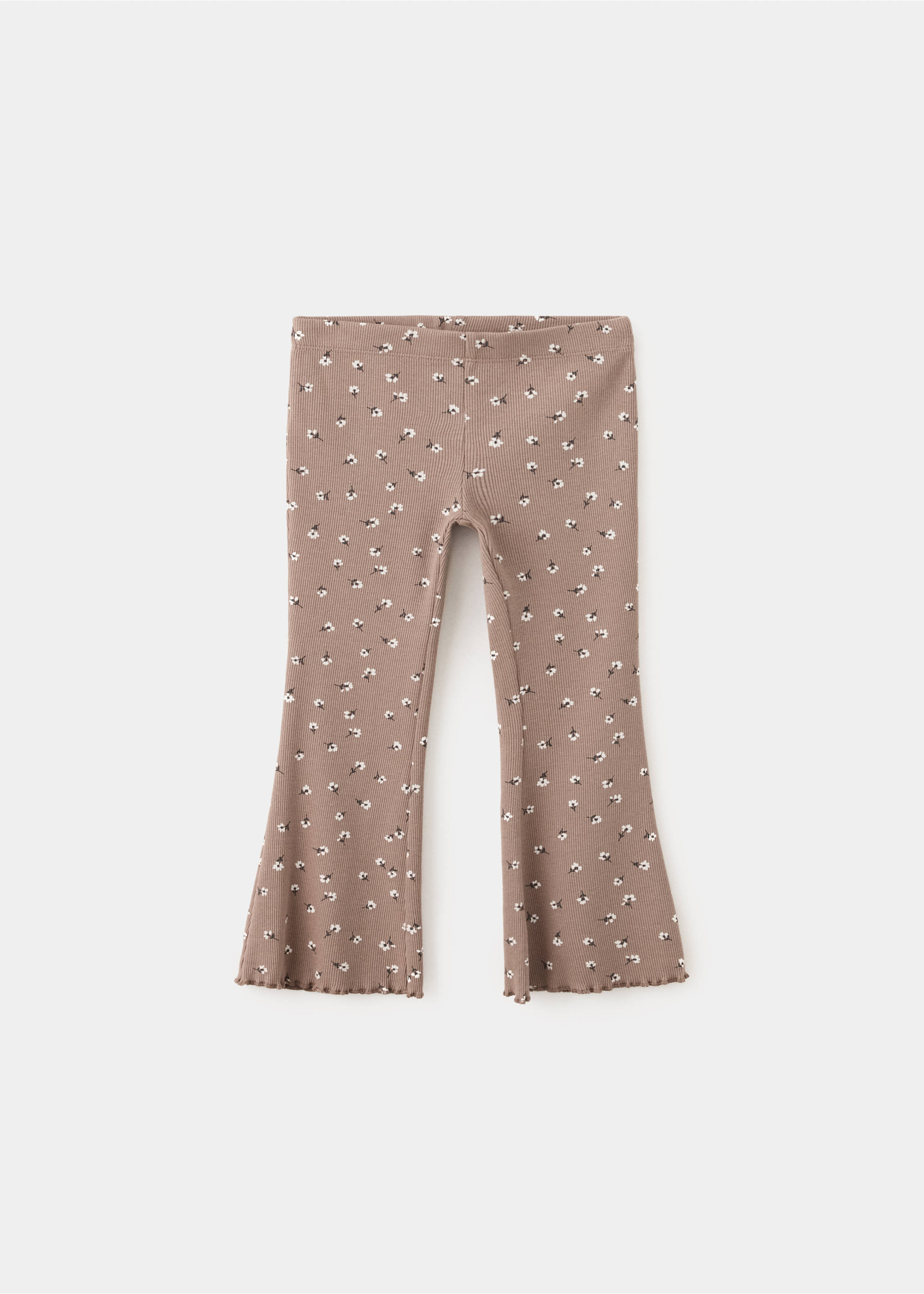 Printed ribbed leggings - Article without model, Brown. Ref: 37096743-00.