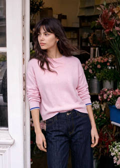 Straight round-neck sweater — Pink 1