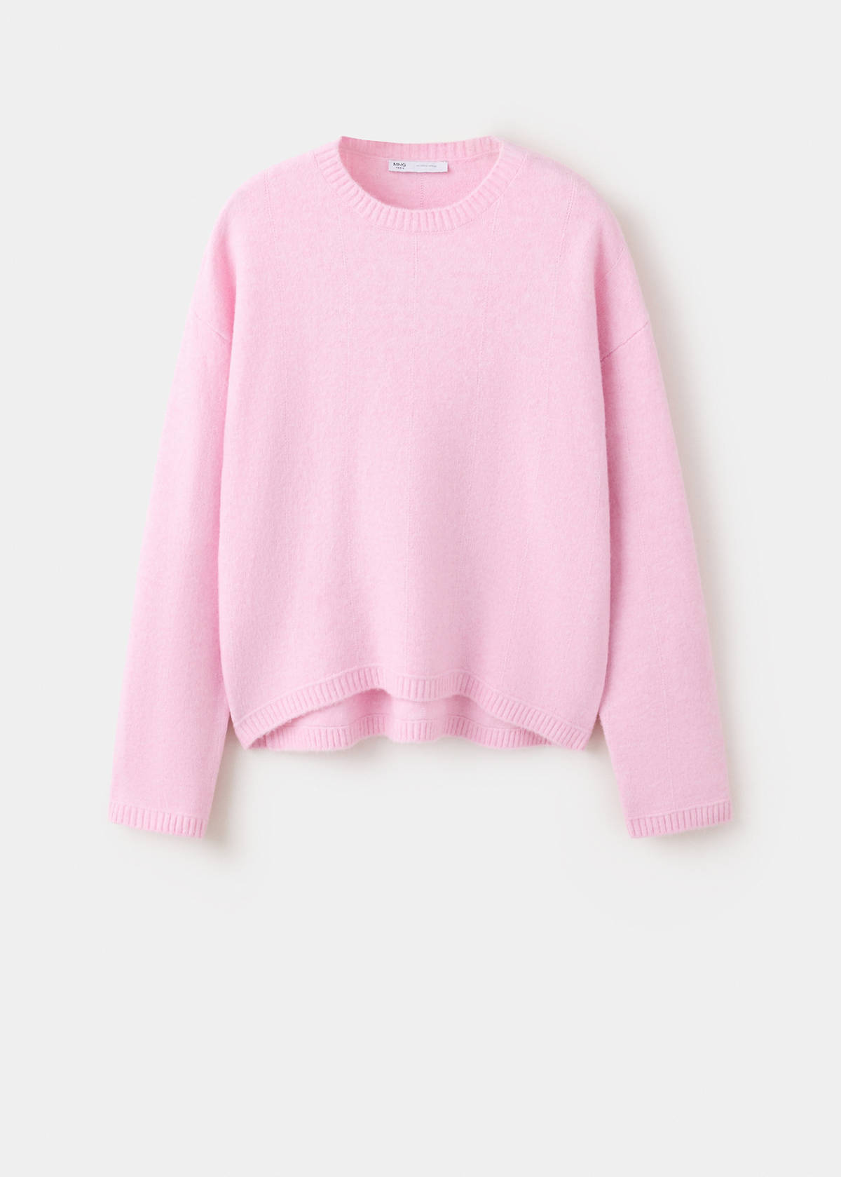 Straight round-neck sweater — Pink