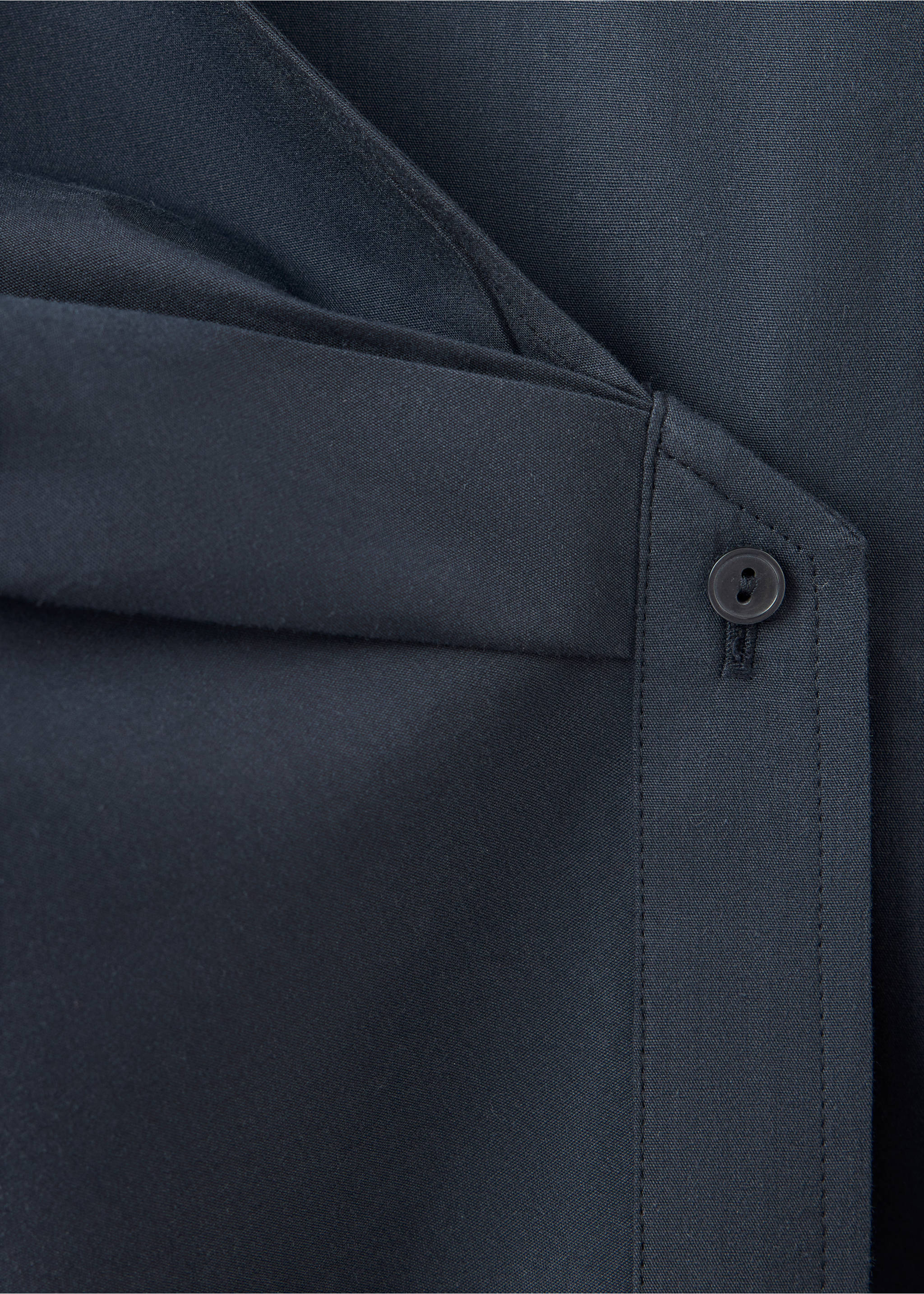 100% cotton gathered blouse - Details of the article 8, Navy. Ref: 37096748-00.