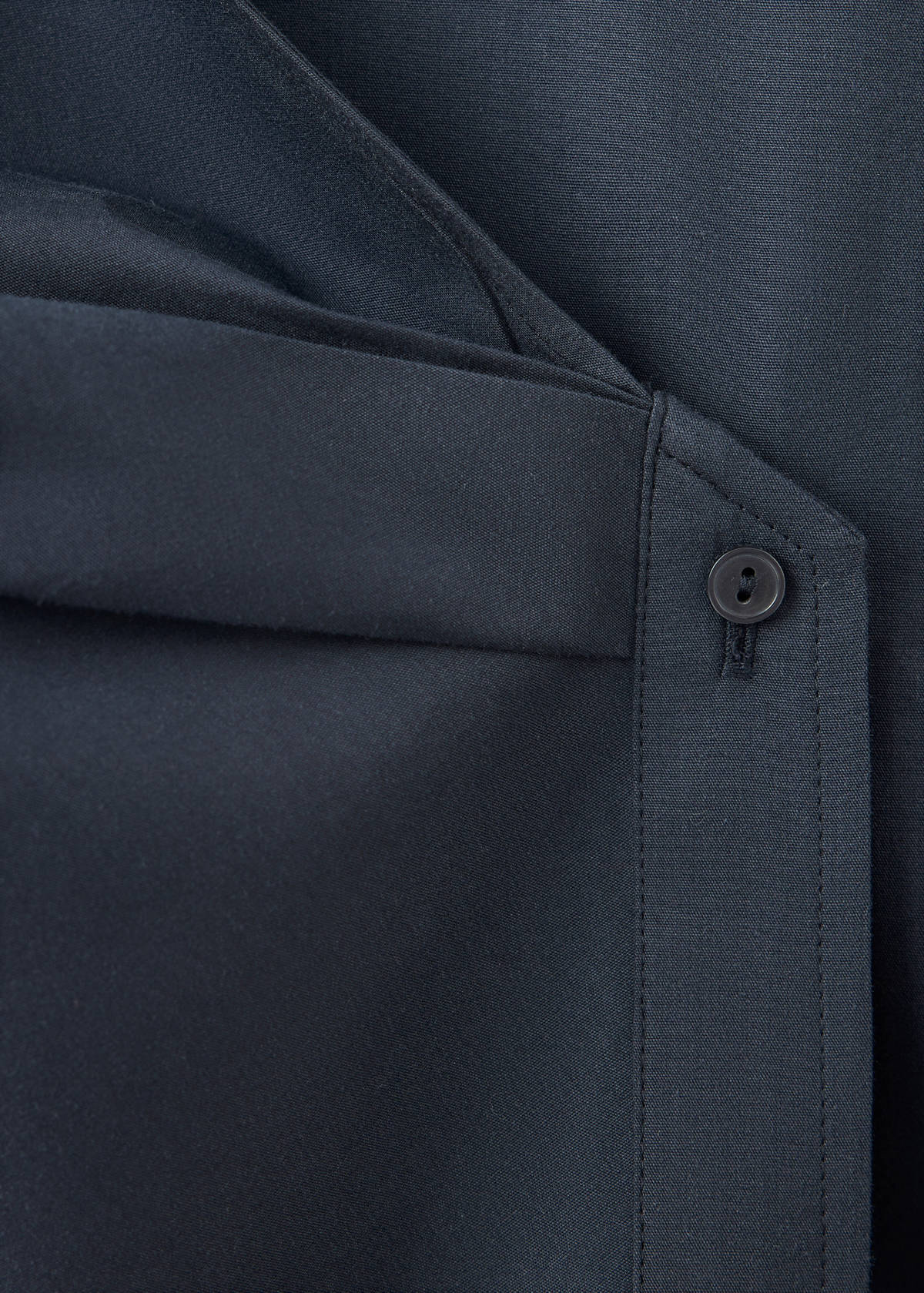 Wrap-over cotton blouse — Navy