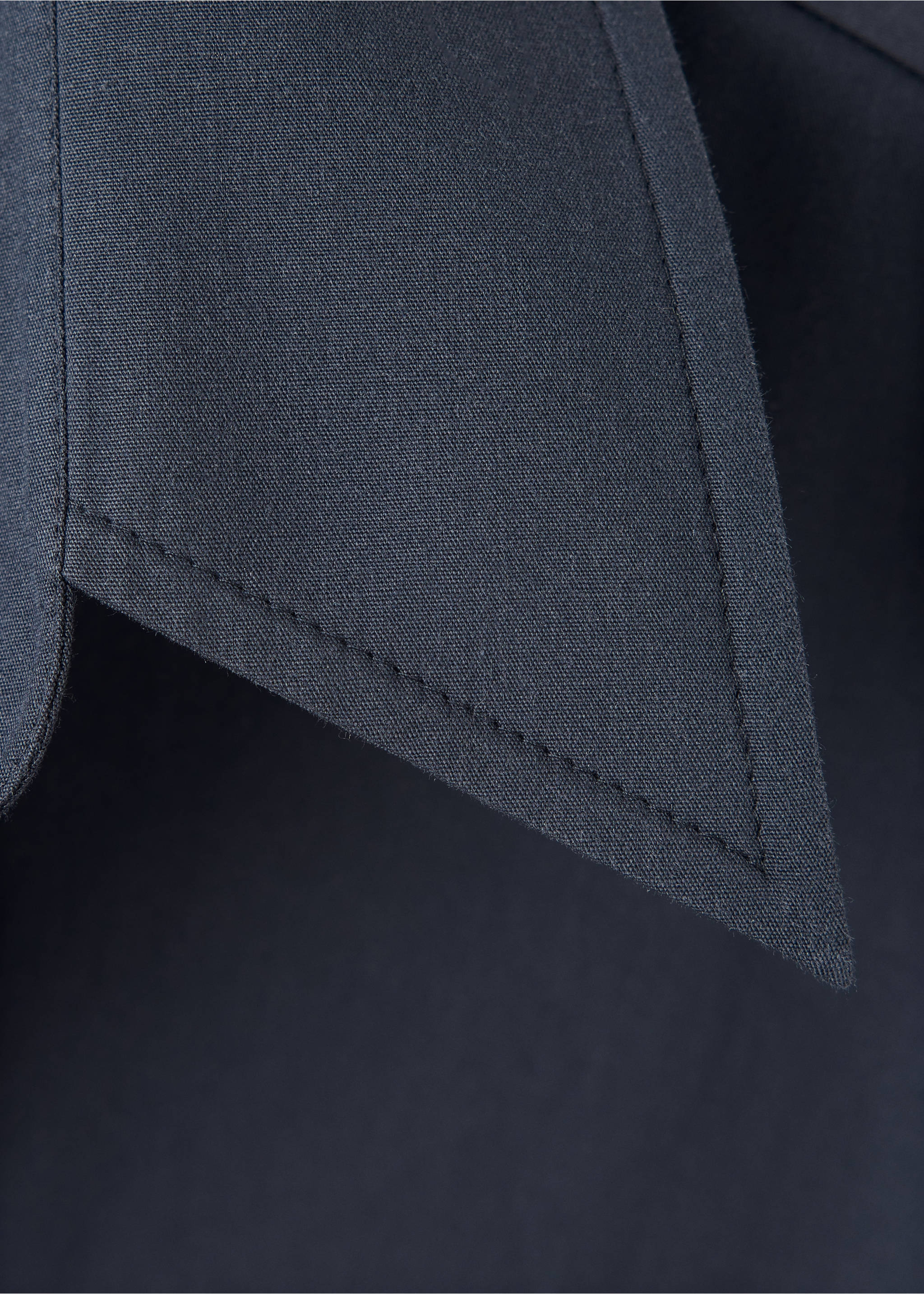 100% cotton gathered blouse - Details of the article 0, Navy. Ref: 37096748-00.