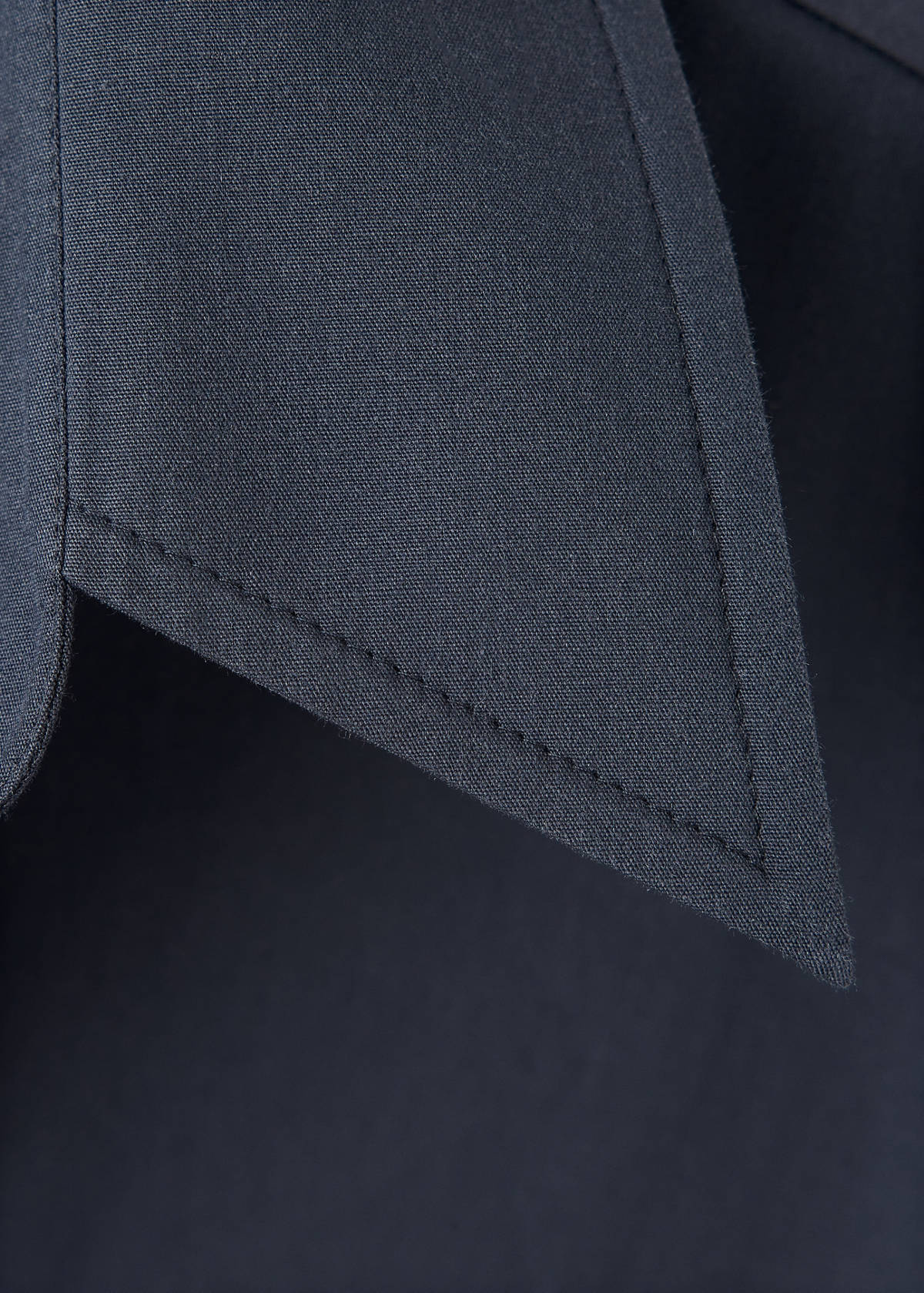 Wrap-over cotton blouse — Navy