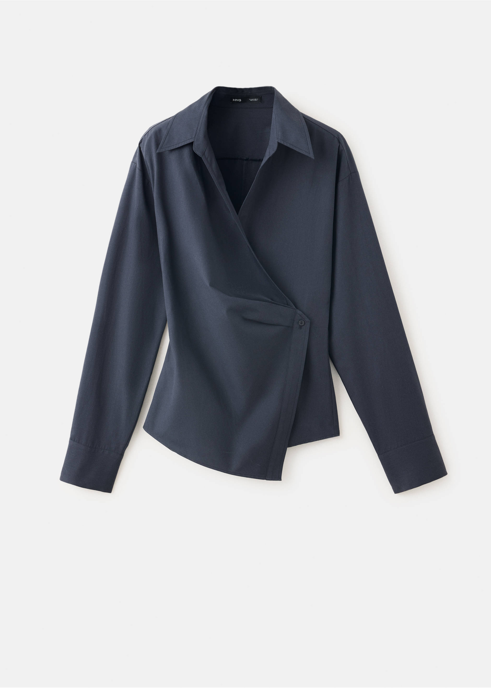 100% cotton gathered blouse - Article without model, Navy. Ref: 37096748-00.