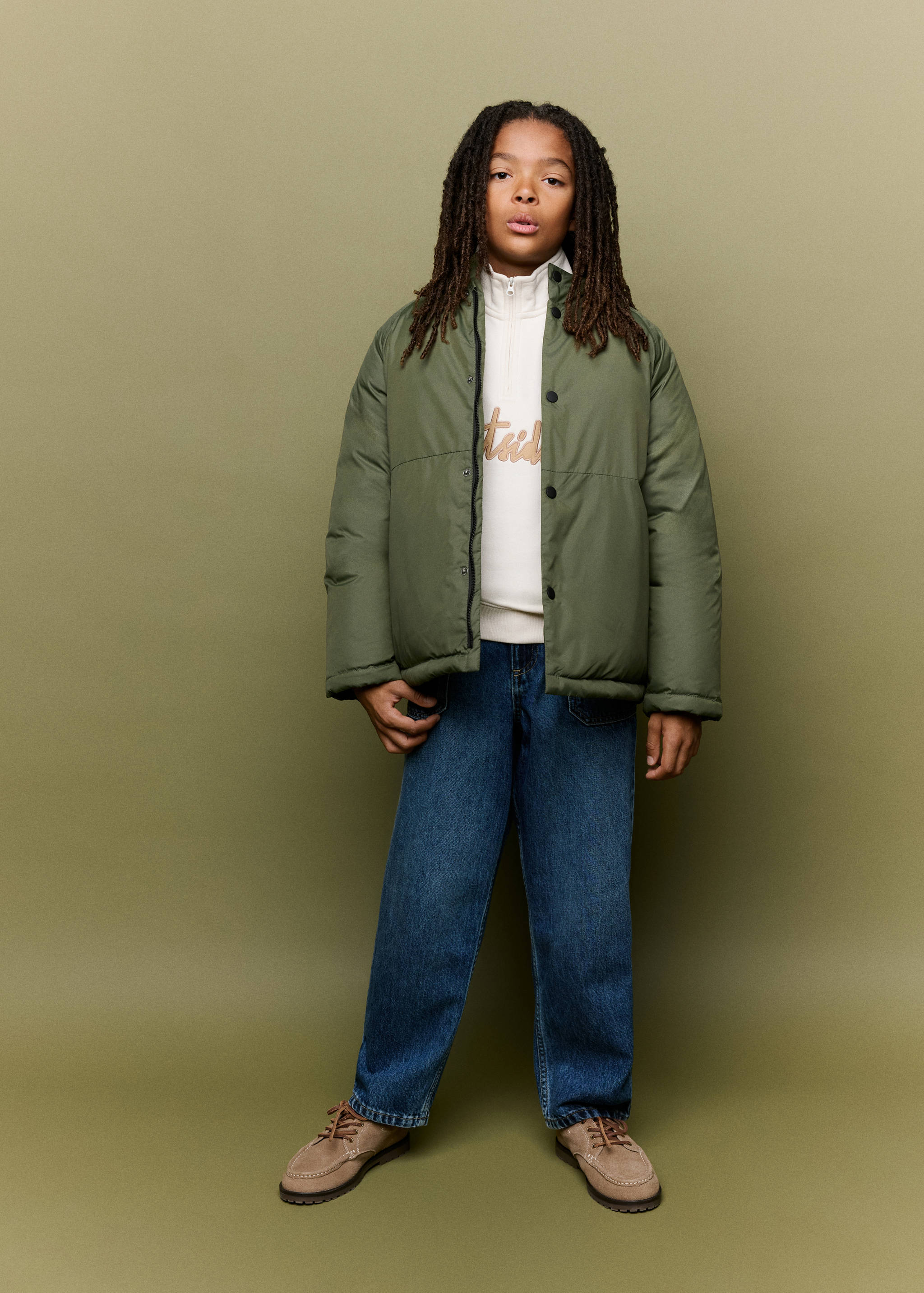 Padded jacket with hood - General plane