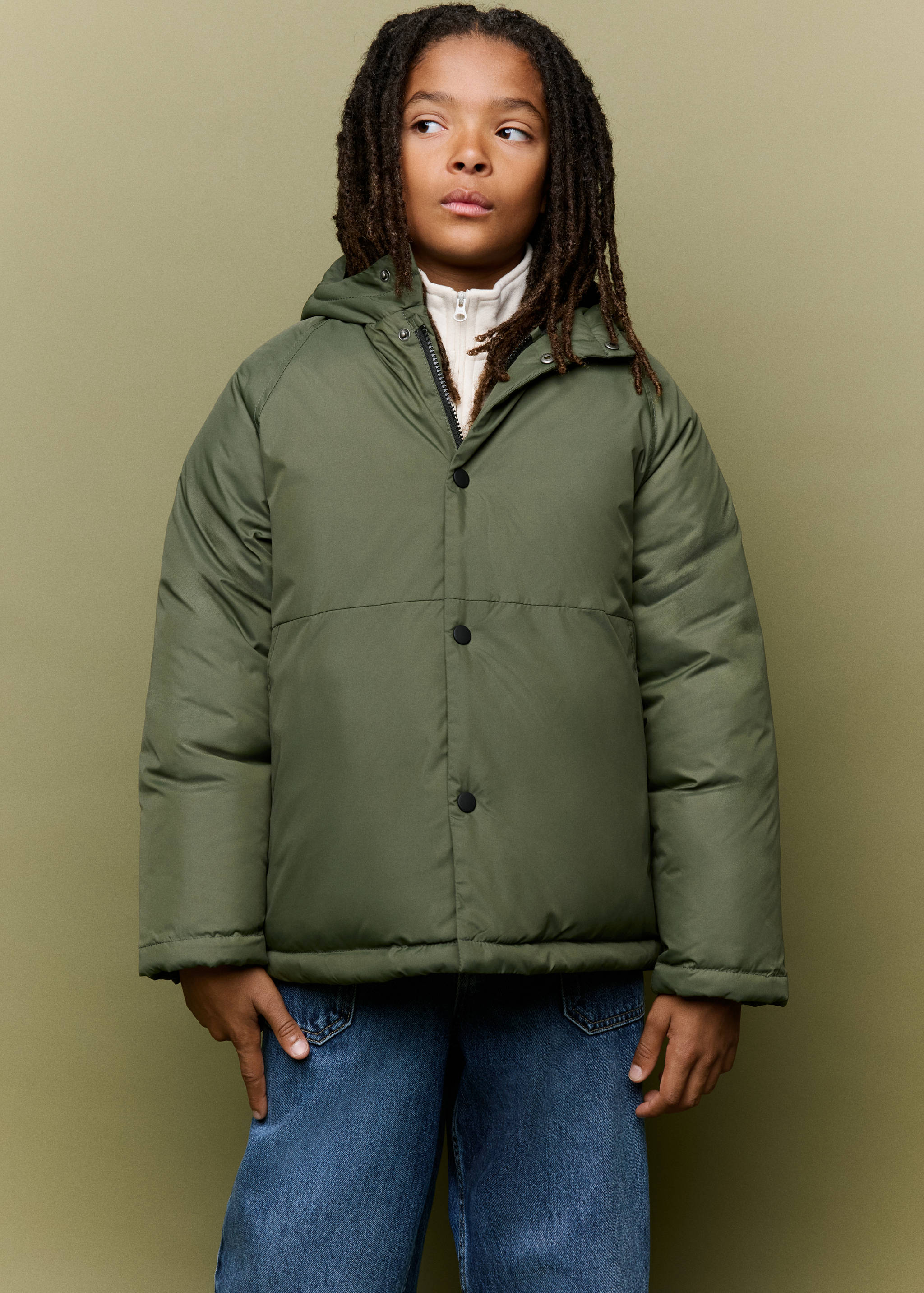 Padded jacket with hood - Medium plane