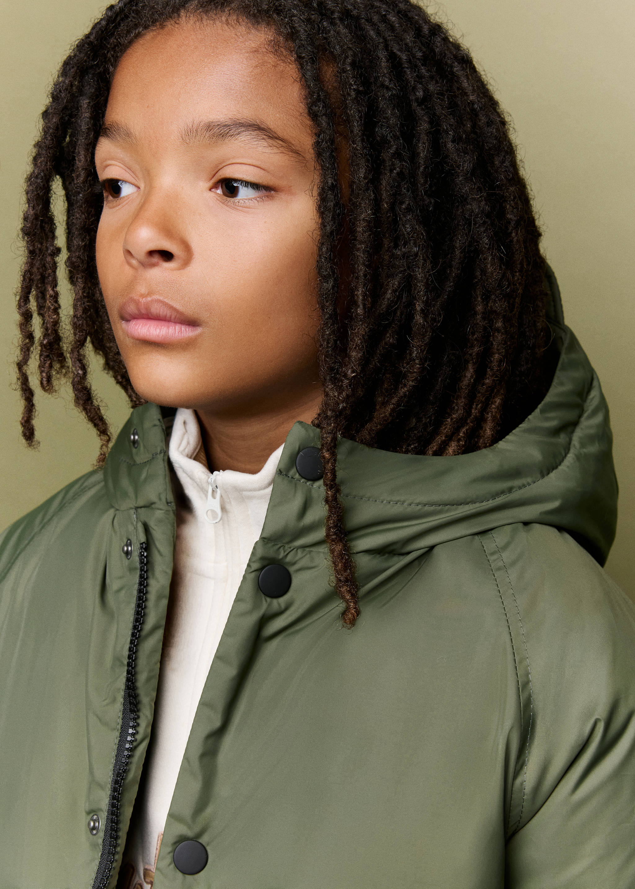 Padded jacket with hood - Details of the article 1