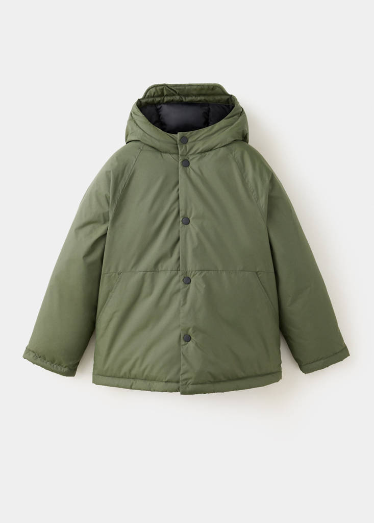 Padded jacket with hood — Khaki
