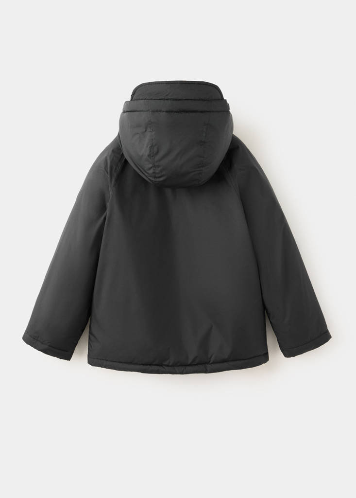 Padded jacket with hood — Black