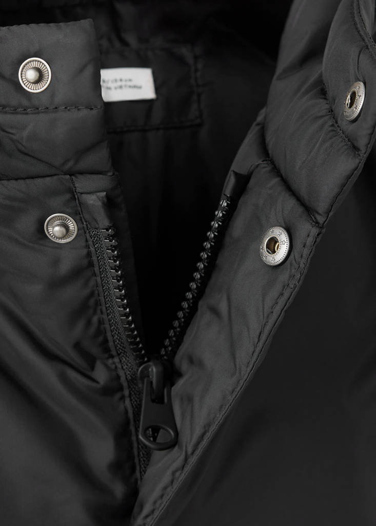 Padded jacket with hood — Black