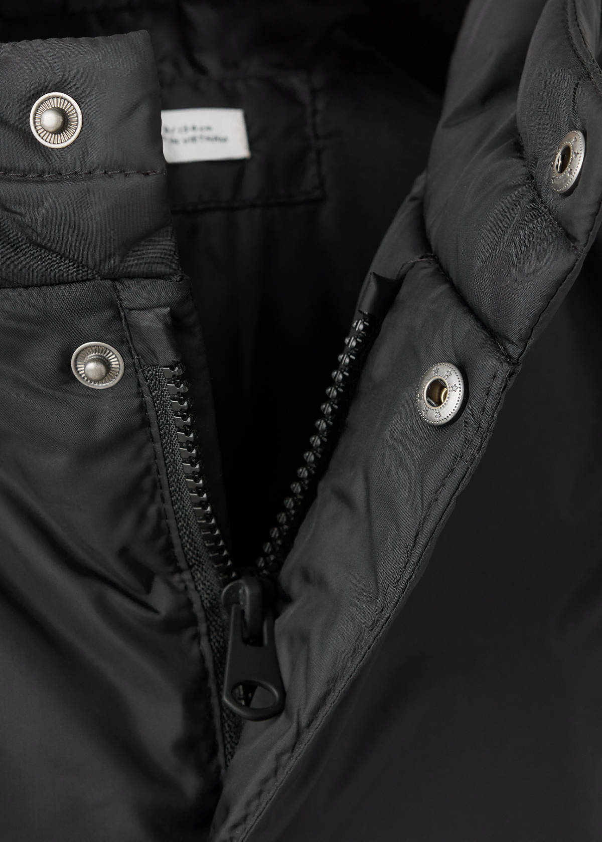 Padded jacket with hood — Black