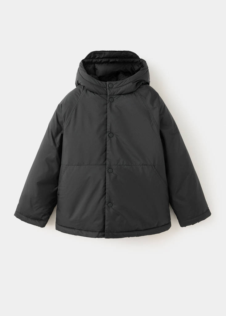 Padded jacket with hood — Black
