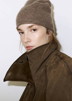 100% cashmere beanie — Medium Brown 1