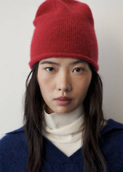 100% cashmere beanie — Red 1